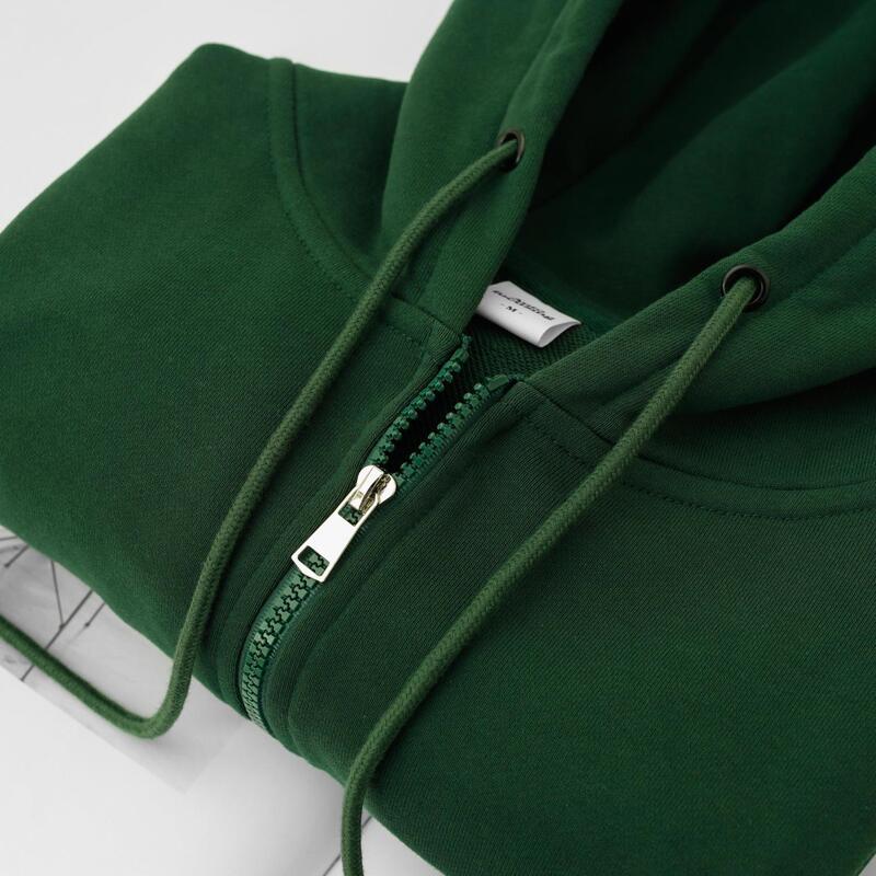 Super Hong Kong Style Retro Sweatshirt! Heavy Dark Green Hooded Cardigan Top for Women, Dark Green Loose Coat for Autumn