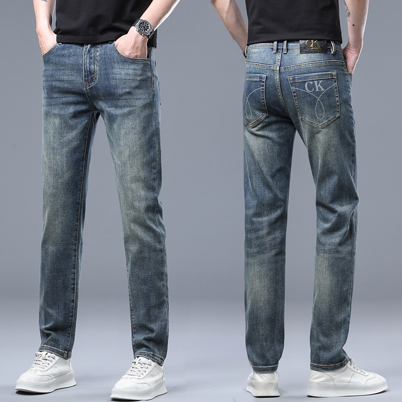 Ck Jeans Men's Slim Straight-Leg Jeans for Autumn 2026, High-End Pure Cotton Casual Trousers for Spring and Autumn Ck Jeans Men's Slim Straight-Leg Jeans for Autumn 2026, High-End Pure Cotton Casual Trousers for Spring and Autumn