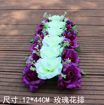 Silk flowers Rose row arch flowers Wedding flowers Cloth flowers Decorative flowers Simulation flowers Electronic wreath row flowers wholesale