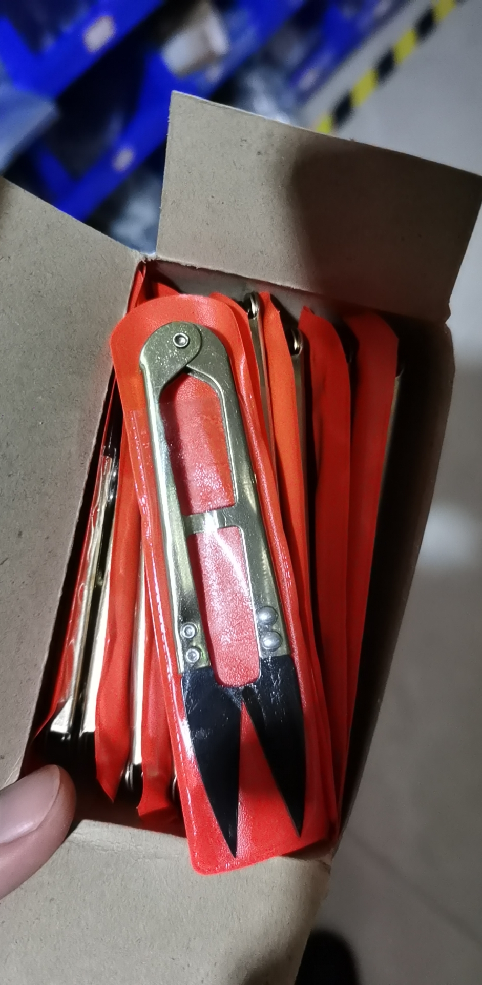 Small scissor yarn cut in small scissors