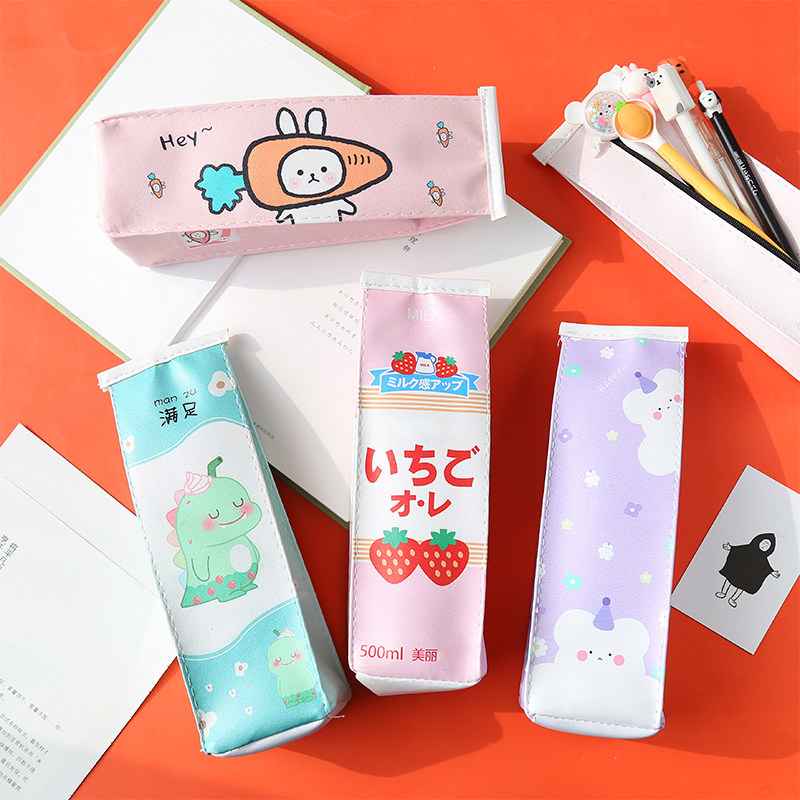 Creative milk box pencil case wholesale ins Japanese high-value boy primary school stationery box super cheap prizes