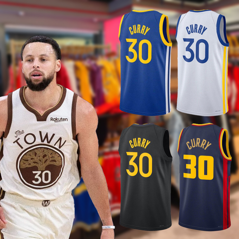 Stephen Curry No. 30 Jersey Basketball Uniform City Version Sw Heat-Pressed Jersey American Style Vest for Men