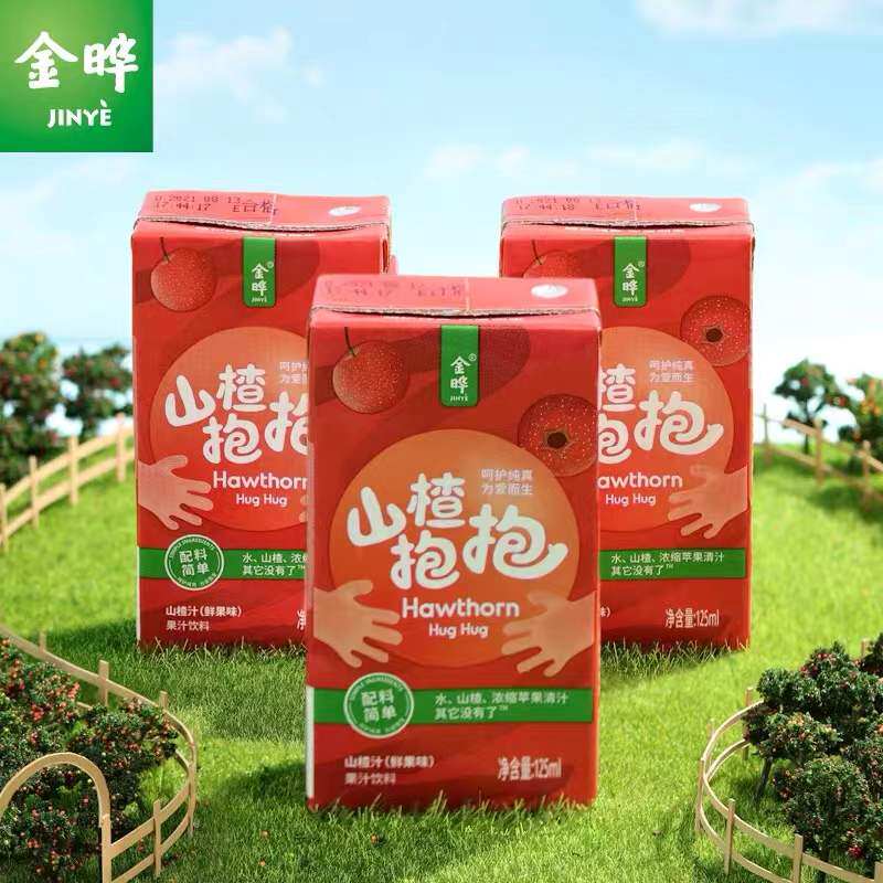 Jinye hawthorn hug hawthorn juice fresh fruit juice drink full of 125mlx36 boxes of children's drinks
