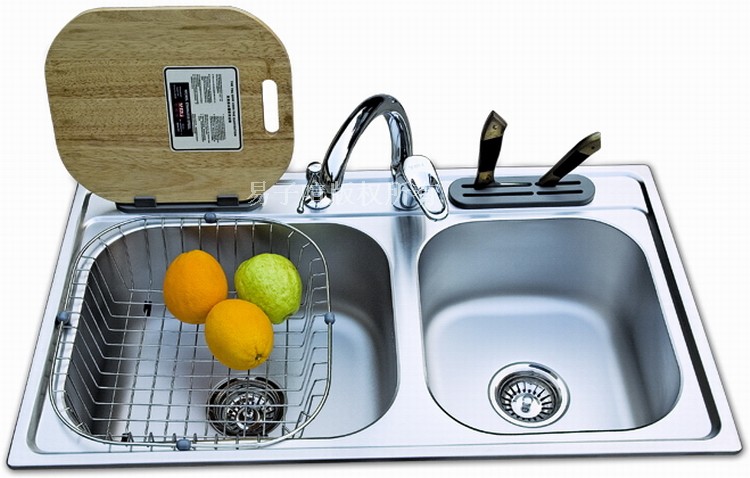 Yameijia SUS304 stainless steel sink ultra-wide drawing belt knife holder knife box extra-large super-large double-slot BB18