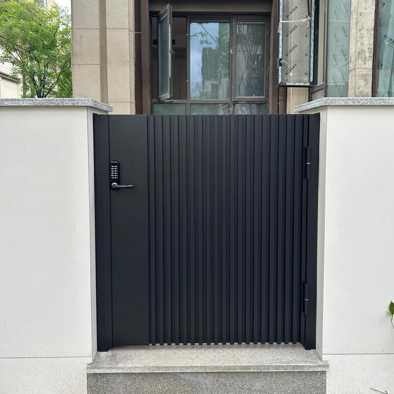Aluminum Alloy Outdoor Courtyard Door, Aluminum Art Garden Door for Residential Areas, Small Yard Door, Modern Villa Courtyard Gate