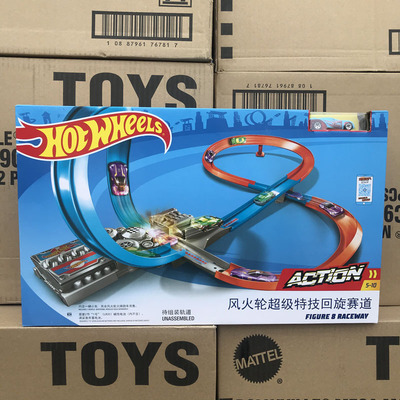 Hot Wheels Hot Little Sports Car Electric Super Stunt Three-Dimensional Looping Track Alloy Car Track Toy Ggf92