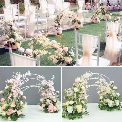 Wedding props, wrought iron colorful Road, flower art wedding hall stage Tai hotel welcome area decoration