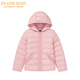 Girl xuống áo khoác elandkids Pedion 19 mới rắn màu trường đội mũ trùm đầu màu đỏ ánh sáng ngắn