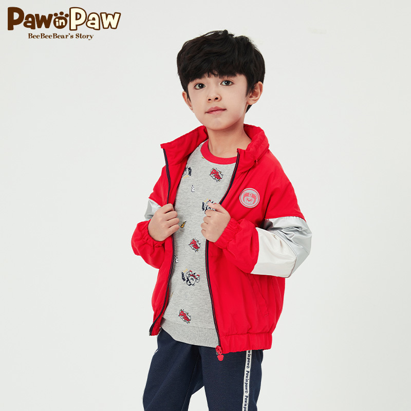 Pawin Paw Cartoon Cubs Kids 2020 mới mùa xuân áo khoác trùm đầu Kids Casual Jacket.