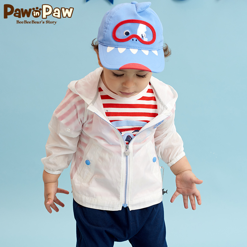 Pawin Paw cartoon cub bé mùa hè bé trai UV áo đổi màu nắng vật lý da bảo vệ chiếc áo khoác.