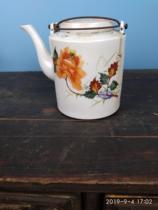 Early Jingdezhen hand-painted flowers Victory flower opening straight cylinder Tiliang jug teapot (remnant)