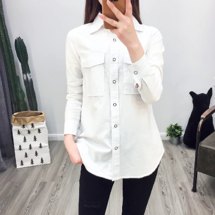 Mùa xuân và mùa hè mới fan hâm mộ văn học Hàn Quốc Áo sơ mi cotton mỏng mỏng nữ dài tay áo sơ mi vải lanh sinh viên shop thời trang công sở