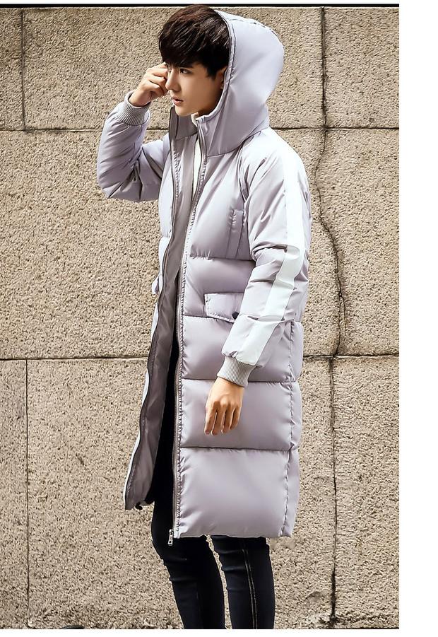 Áo khoác mùa đông 2018 cho nam kiểu mới cotton phù hợp với phần dài trên đầu gối Phiên bản Hàn Quốc của xu hướng áo khoác nam mùa đông áo khoác da