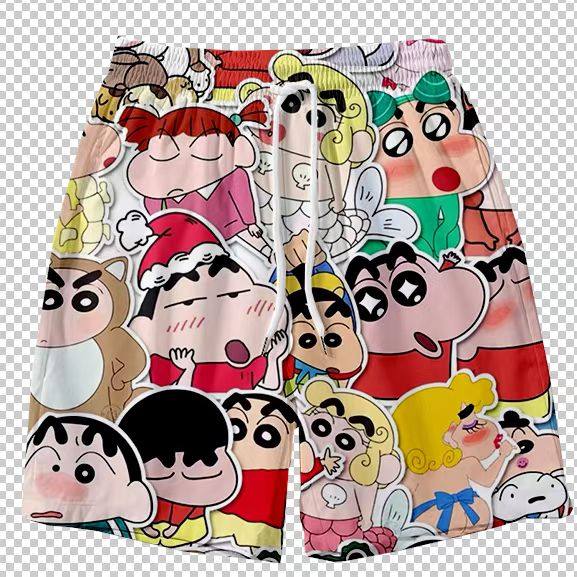 Crayon Shinnie's Summer Loose Beach Shorts Men's Versatile Trendy Couples Loose Casual Five-point Pajama Pants Women