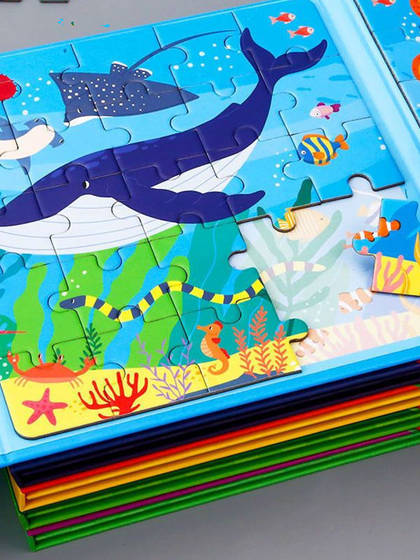 昆虫世界磁力拼图3到6岁儿童蝴蝶动物拼版男女孩幼儿园益智类玩具