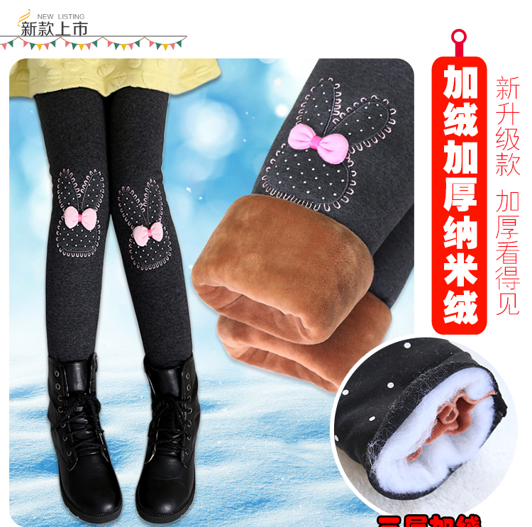 Cô gái mùa đông quần mới trẻ em ba lớp cộng với quần legging nhung dày mùa xuân và mùa thu trẻ em quần dài quần áo trẻ em quần xinh cho bé 