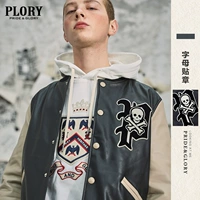 PLORY Зимние новые буквы, маркировка бейсбольного воротника.