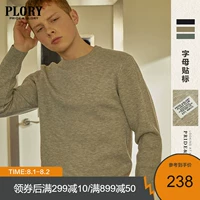 PLORY Зимний модный однотонный флисовый трикотажный свитер с круглым воротником