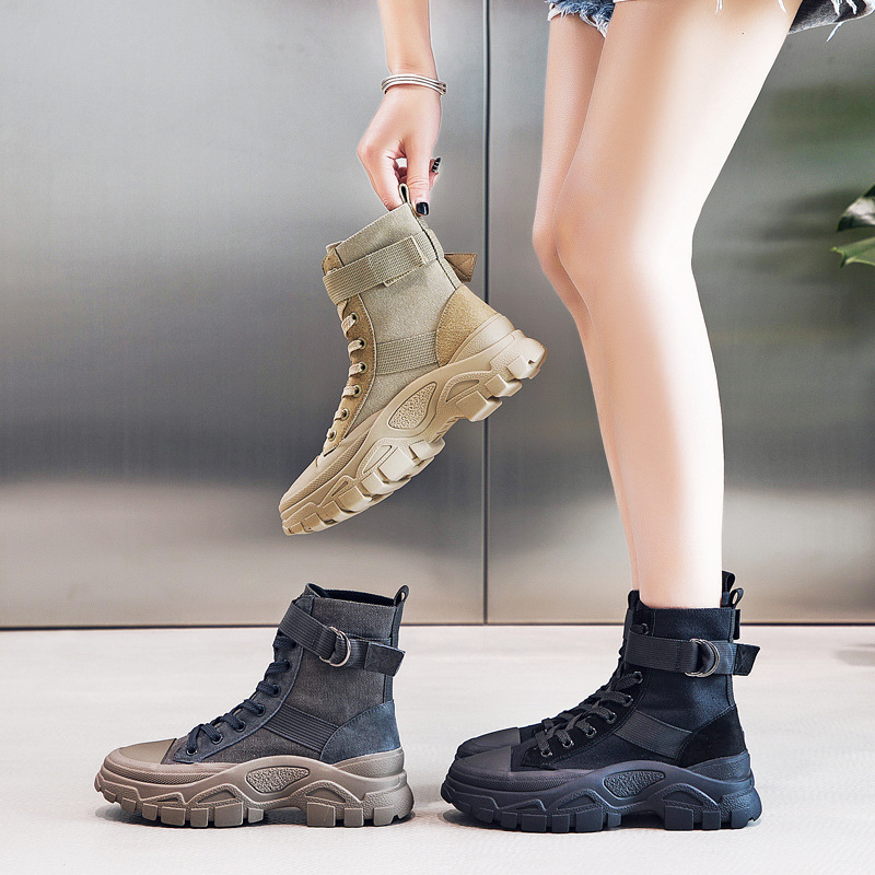 Hong Kong's thick bottom Martin boots Women Inn Wind 2022 Fall new net