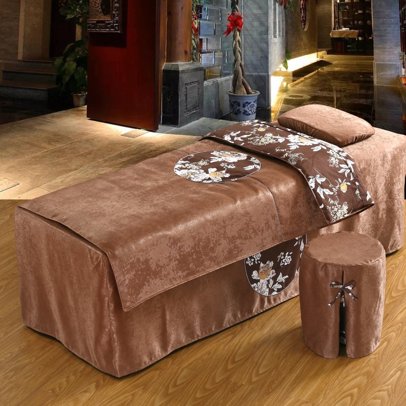 Châu Âu cuối vẻ đẹp bedspread denim bông đơn thẩm mỹ viện đơn giản điều trị massage giường bìa với lỗ - Trang bị tấm mua khăn trải giường spa