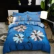 New bông chải denim bông trải giường ba mảnh chăn 1.8m1.5m2 mét khăn trải giường đôi - Bộ đồ giường bốn mảnh
