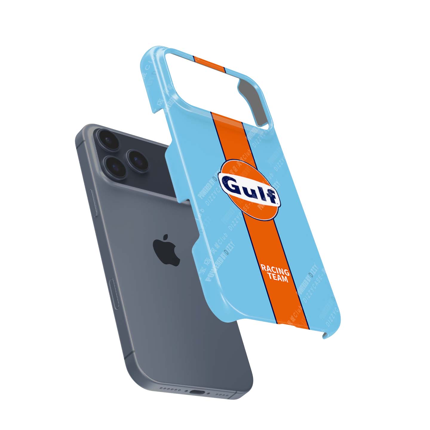 Iconic Gulf Racing Team Blue and Orange Stripe Phone Case for iPhone 17, 16, 15, 14 and 13