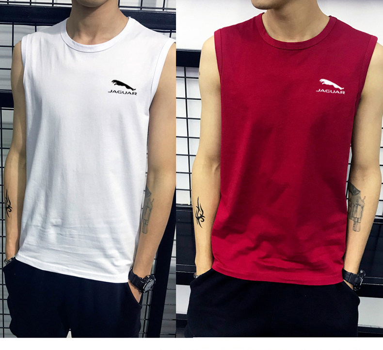 Của nam giới vest cotton không tay t-shirt đáy chạy rào cản rào cản thể dục thể thao giải trí áo loose triều mùa hè áo ba lỗ nam form rộng