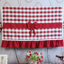 Red blue plaid TV cover TV cloth computer cover Universal cloth TV dust cover can be customized