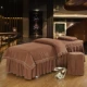 Bộ chăn ga gối đẹp bốn cánh hoa tròn đầu đỏ hồng bốn mùa che váy vàng cá tính