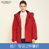 SCOFIELD winter Parker mountaineering down jacket mens work clothes casual warm fashion large wool collar detachable jacket