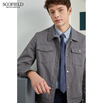 SCOFIELD spring and autumn business fashion casual small PLAID menS LAPEL short jacket blazer