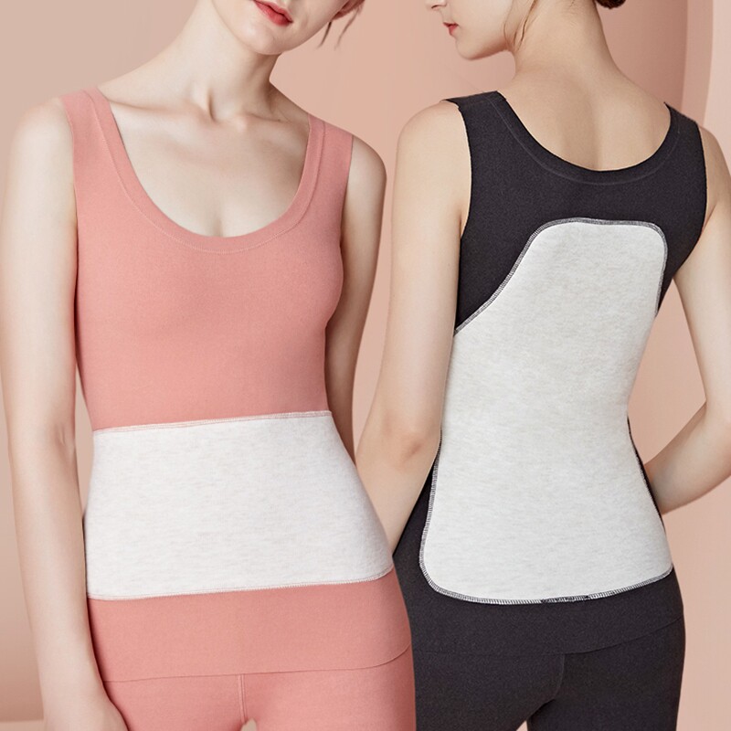 No-scratched warm vest lady mulberry silk internal wearing anti-cold beat bottom blouse with velvety thickened patch self-heating underwear