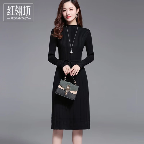 Демисезонное приятное телу шерстяное платье, длинная юбка, лонгслив, коллекция 2021, средней длины, облегающий крой