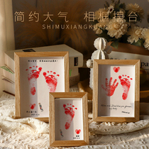 European style simple style baby hand and foot print full moon 100 days old commemorative novice child permanent foot print fetal hair preservation bottle