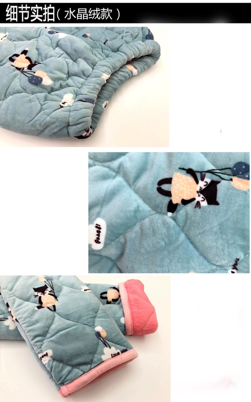 Mùa đông quần nhà giản dị nhung nhung ba lớp quần pyjama quần phụ nữ dày quần flannel đồ ngủ phụ nữ quần mùa đông