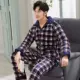 Pyjama dày ấm áp lông cừu lông bông mùa đông nam áo khoác bông flannel ba lớp áo khoác cotton