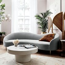 Modern Designer Cloth Art Arc Sofa Living Room Villa Advanced Grey Profiled Fashion Creative Trio Sofa Chair