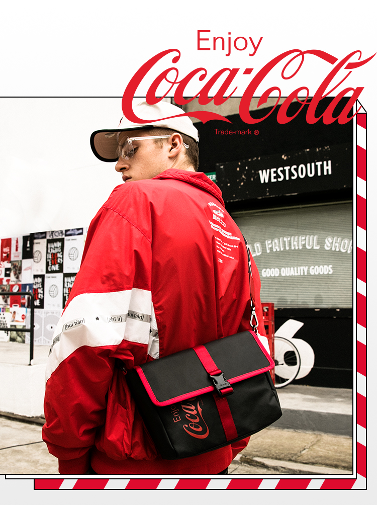 Aihua Shi Coca-Cola tên chung vai túi nam bình thường hoang dã túi xách nữ cá tính xu hướng túi - Túi của con người túi juno