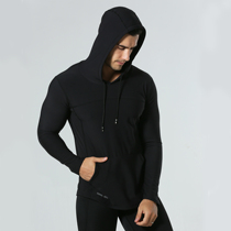VERNAL HOPE fitness hoodie running exercise training elastic slim quick-drying sweaters men autumn and winter