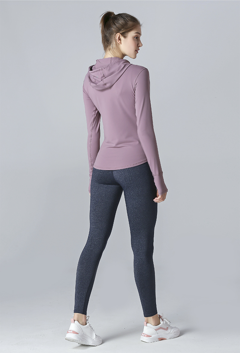 Áo hoodie thể thao Fu VERNAL HOPE nữ khô nhanh co giãn chạy áo len mỏng thoáng khí mùa xuân áo thun - Thể thao lông cừu / jumper sweater cổ lọ