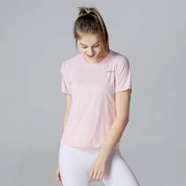 VH summer fitness yoga exercise training short sleeve female elastic quick-drying breathable light loose running sports T-shirt