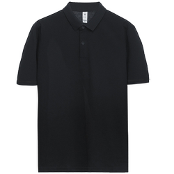 Summer Short-Sleeved T-Shirt for Men, Ice Silk Cool-Feel Collared Polo Shirt, Business Casual Polo with Collar, Half-Sleeve Solid Color