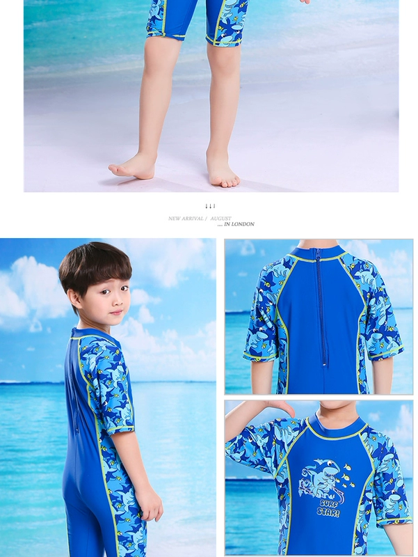 Có phiên bản béo của áo tắm dành cho học sinh áo chống nắng cá mập cho bé trai áo tắm cho bé một mảnh áo tắm mùa xuân bên bờ biển