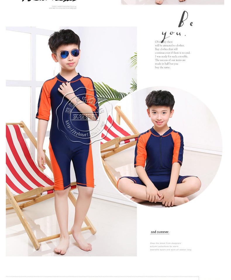 Có phiên bản béo trẻ em đồ bơi bé trai Đồ bơi trẻ em lớn dính liền với kem chống nắng bãi biển tắm nước nóng mùa xuân áo tắm cho bé