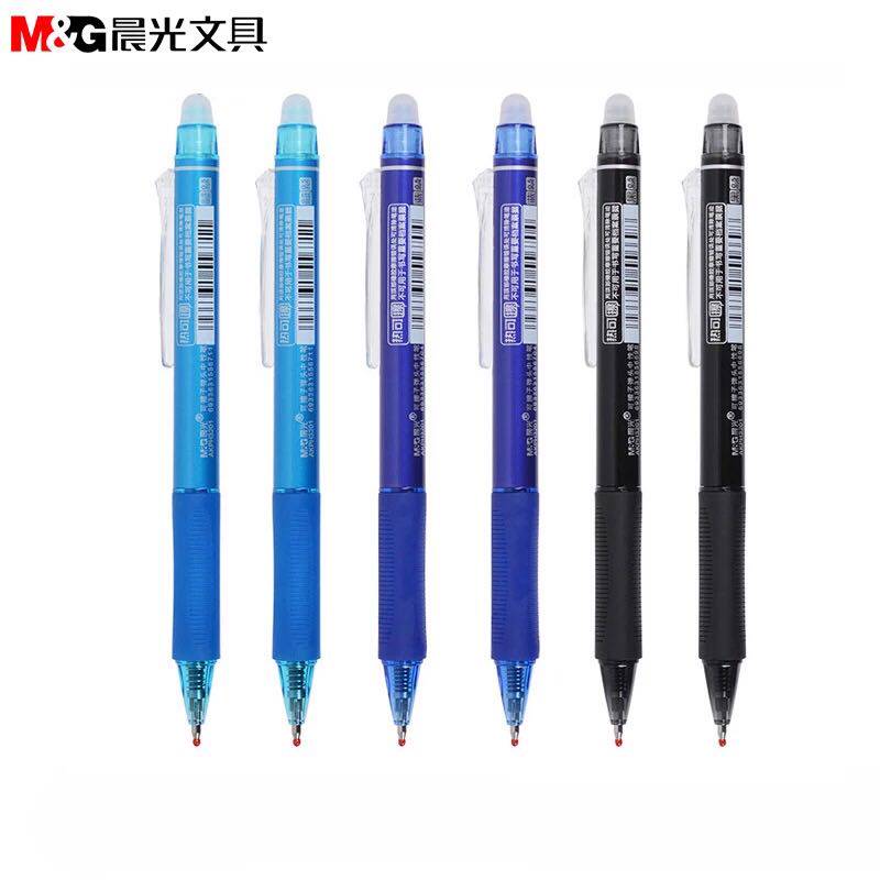 Morning light pressed erasable pen 0 5 black elementary school children with hot erasable neutral water-based pen bullet blue H3201