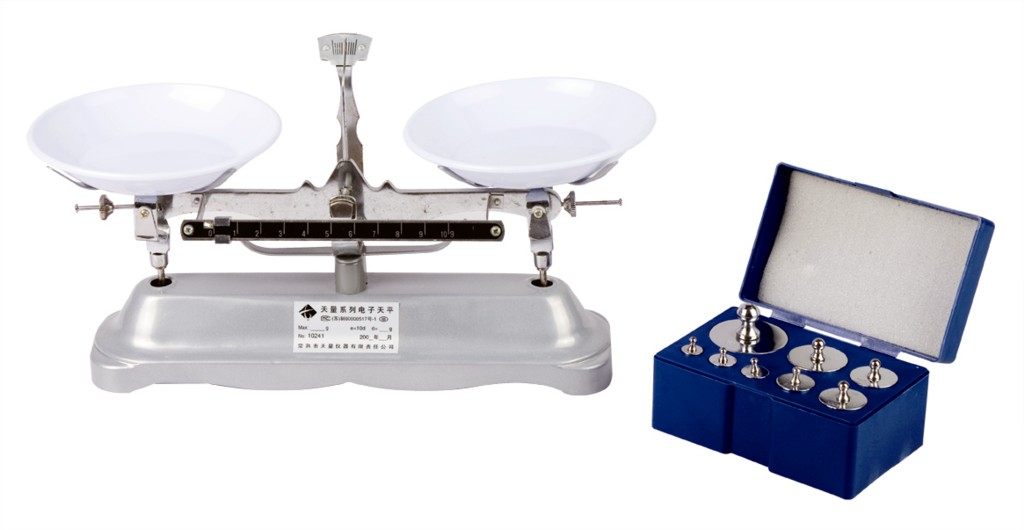 Shelf plate balance 1000g mechanical balance electronic scale tray balance teaching students balance scale YJT-10 send weight