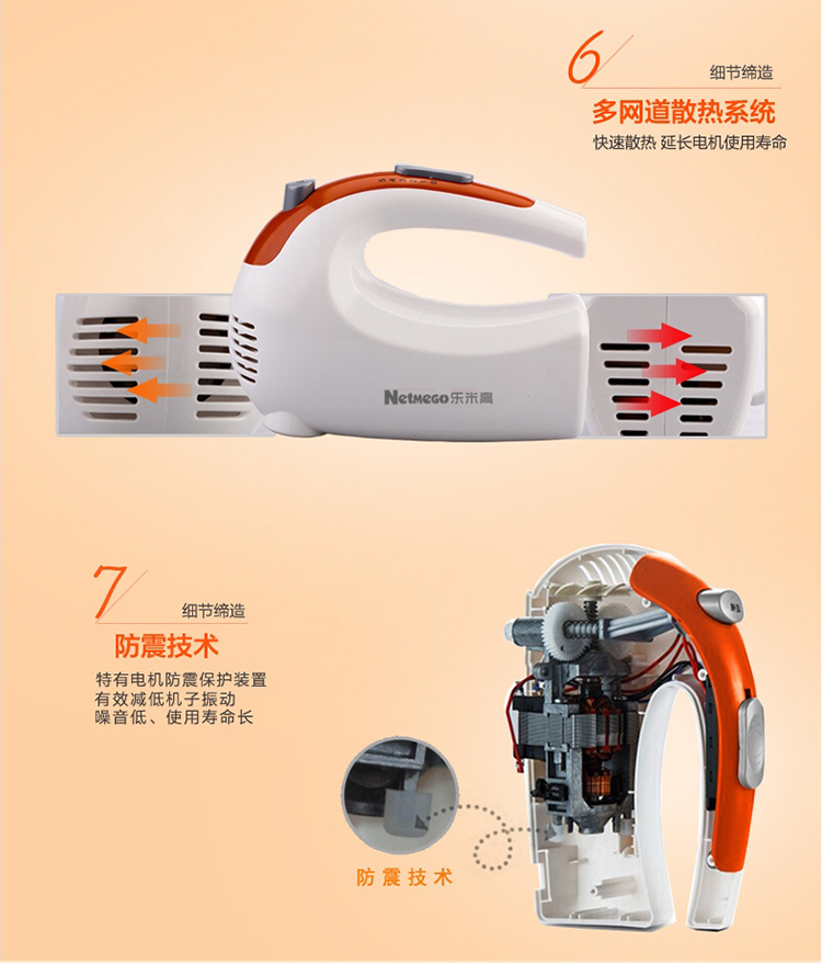 Máy xay trứng điện cầm tay Le Miga mini với dây thép không gỉ và máy trộn kem mì máy trộn bột bear 7l