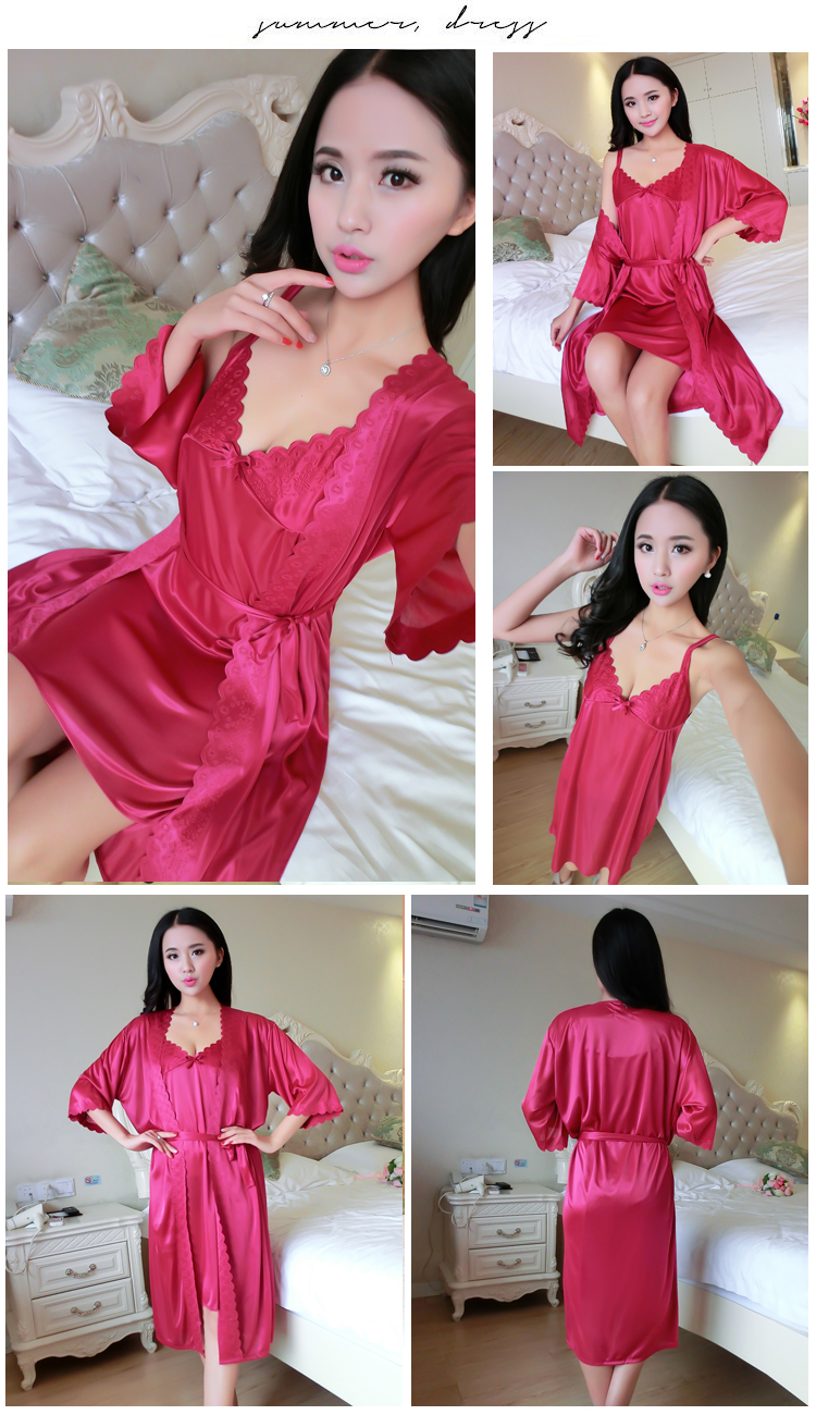 Chất béo chị mm mùa hè nữ thêm kích thước lớn cộng với phân bón sling hai mảnh sexy áo ngủ nightdress nhà dịch vụ 200 kg đồ ngủ