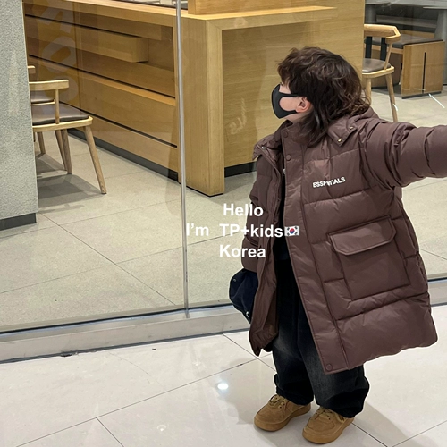 Зимний детский длинный пуховик для мальчиков, 2022, детская одежда, средней длины, в западном стиле, увеличенная толщина, подходит для подростков
