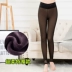 Mùa xuân và mùa thu mỏng hai lớp lưới quần legging giả thịt eo cao cộng với nhung lụa chống móc XL xuyên qua da để mặc phụ nữ
